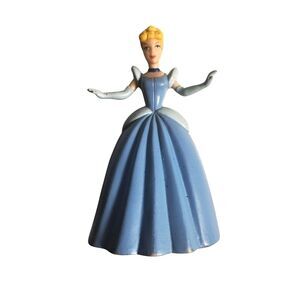 Cinderella Figure with Classic Blue Gown Disney Collectible Toy Cake Topper
